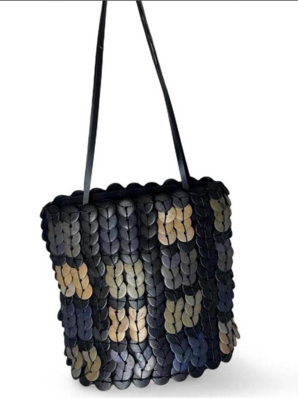Vintage Wood Disc Shoulder Bucket Bag - Women's Fashion Shoulder Bag